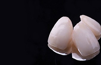 All-ceramic crowns on black background